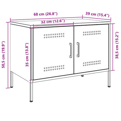 vidaXL Tv-meubel 68x39x50,5 cm staal mosterdgeel