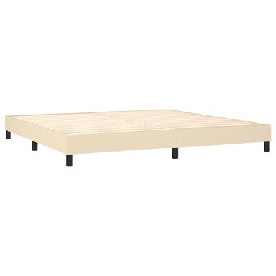 vidaXL Boxspring met matras stof crèmekleurig 200x200 cm