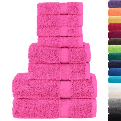 vidaXL 8-delige Handdoekenset SOLUND 600 g/m² roze