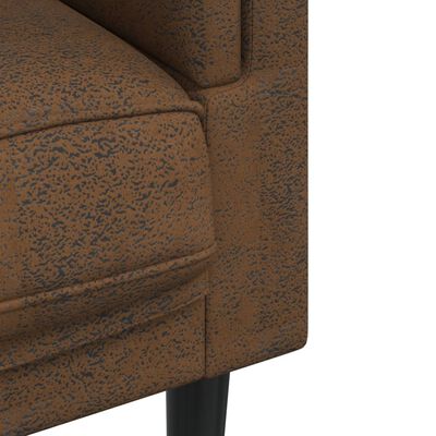 vidaXL Fauteuil met kussen kunstsuède bruin