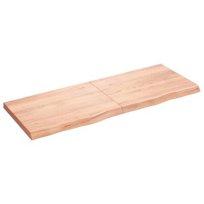 vidaXL Wastafelblad 160x60x(2-6) cm behandeld massief hout lichtbruin