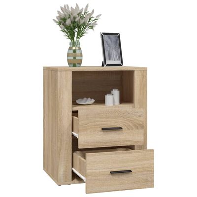 vidaXL Nachtkastje 50x36x60 cm bewerkt hout sonoma eikenkleurig