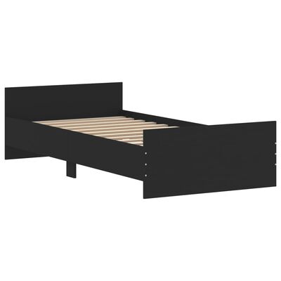 vidaXL Bedframe bewerkt hout zwart 90x200 cm