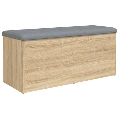 vidaXL Opbergbankje 102x42x45 cm bewerkt hout sonoma eikenkleurig