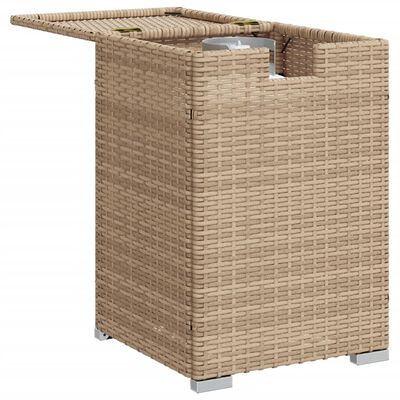 vidaXL Afdekkast voor propaangasfles 40x40x60 cm Poly Rattan beige