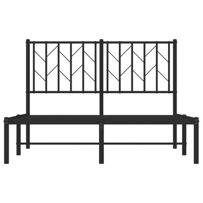 vidaXL Bedframe met hoofdbord metaal zwart 120x190 cm