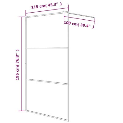 vidaXL Inloopdouchewand 115x195 cm transparant ESG-glas wit