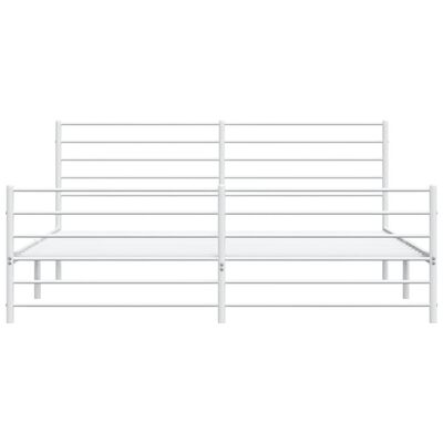 vidaXL Bedframe met hoofd- en voeteneinde metaal wit 180x200 cm