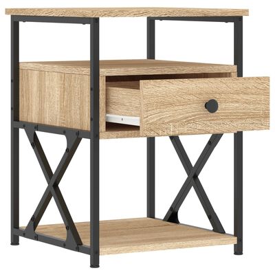 vidaXL Nachtkastjes 2 st 40x42x55 cm bewerkt hout sonoma eikenkleurig