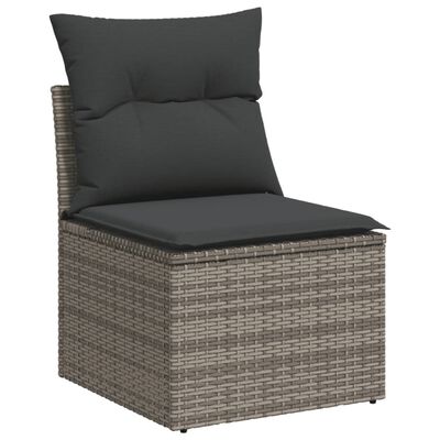 vidaXL 11-delige Loungeset met kussens poly rattan zwart