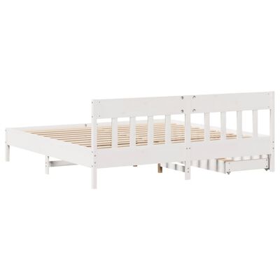 vidaXL Bedframe zonder matras massief grenenhout wit 180x200 cm