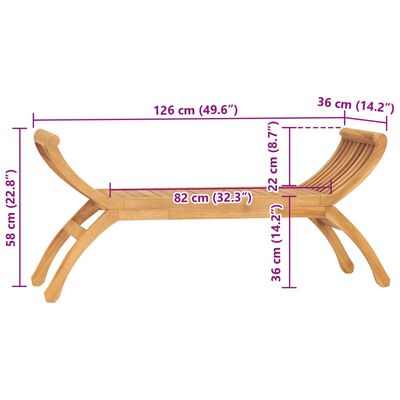 vidaXL Tuinbank 126 cm massief teakhout