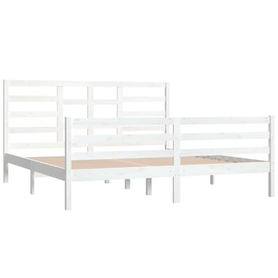 vidaXL Bedframe massief hout wit 180x200 cm