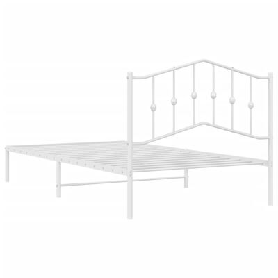 vidaXL Bedframe met hoofdbord metaal wit 100x200 cm