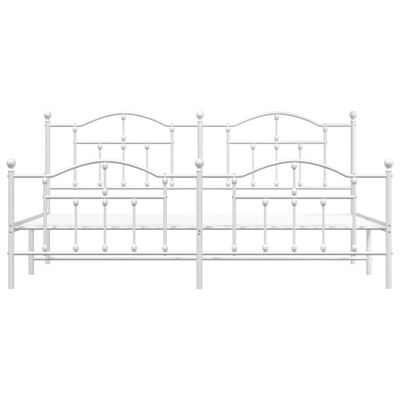 vidaXL Bedframe met hoofd- en voeteneinde metaal wit 200x200 cm