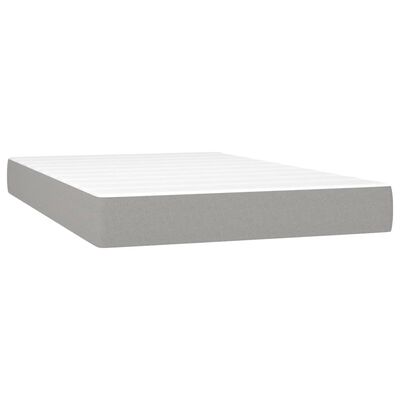 vidaXL Boxspring met matras stof lichtgrijs 120x200 cm