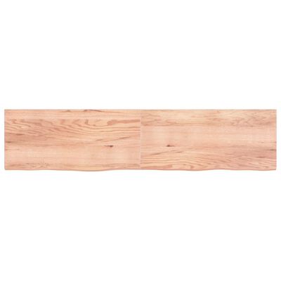 vidaXL Wastafelblad 220x50x(2-4) cm behandeld massief hout lichtbruin