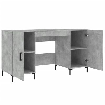 vidaXL Bureau 140x50x75 cm bewerkt hout betongrijs