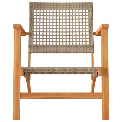 vidaXL Tuinstoelen 2 st poly rattan en acaciahout beige