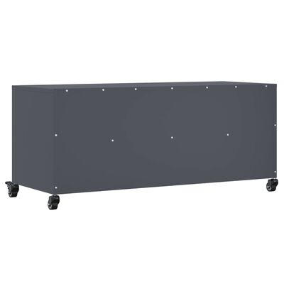 vidaXL Tv-meubel 100,5x39x43,5 cm staal antracietkleurig