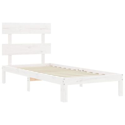 vidaXL Bedframe zonder matras massief grenenhout wit 90x200 cm