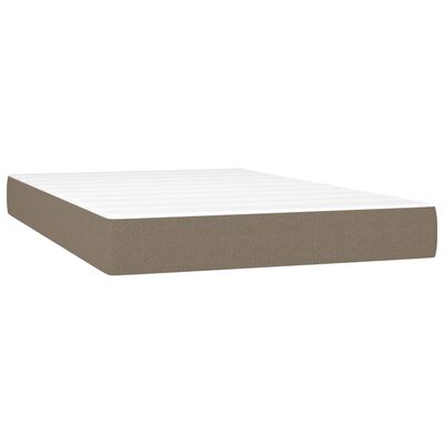 vidaXL Boxspring met matras en LED stof taupe 120x200 cm