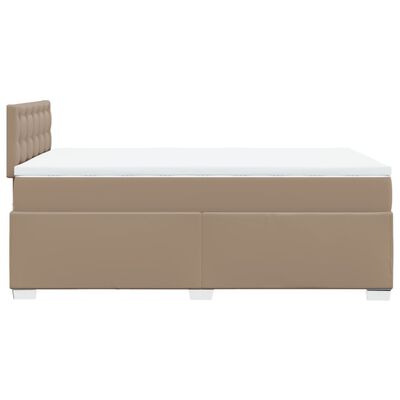 vidaXL Boxspring met matras kunstleer cappuccinokleurig 140x200 cm