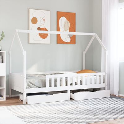 vidaXL Kinderbedframe met lades 80x200 cm massief grenenhout