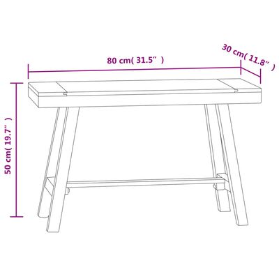 vidaXL Bankje 80 cm massief teakhout