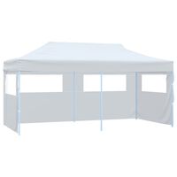 vidaXL Partytent pop-up met zijwanden 3x6 m staal wit