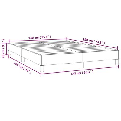 vidaXL Bedframe zonder matras stof blauw 140x190 cm