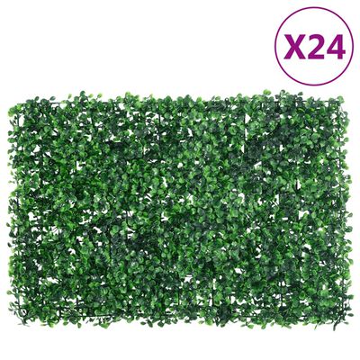  vidaXL Hek met kunstheester 24 st 40x60 cm groen