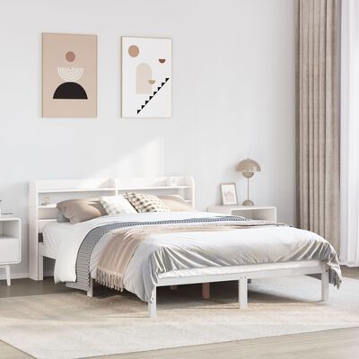 vidaXL Bedframe zonder matras massief grenenhout wit 120x190 cm