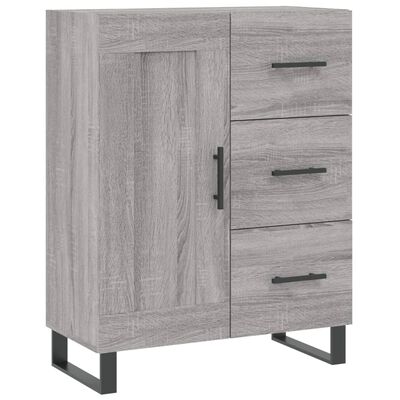 vidaXL Hoge kast 69,5x34x180 cm bewerkt hout grijs sonoma eikenkleurig