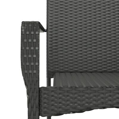 vidaXL Tuinstoelen 2 st met kussens poly rattan zwart