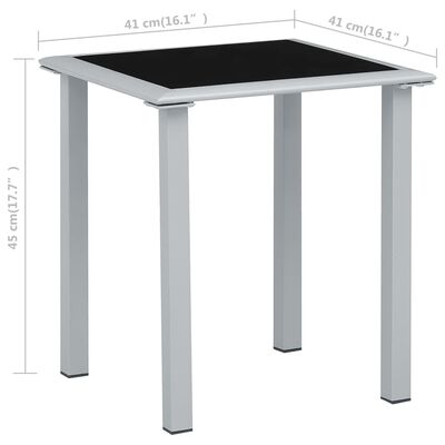 vidaXL Ligbedden 2 st met tafel aluminium crèmekleurig