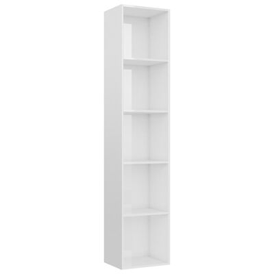 800962 vidaXL Boekenkast 40x30x189 cm bewerkt hout hoogglans wit