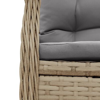 vidaXL 5-delige Tuinset met kussens poly rattan beige