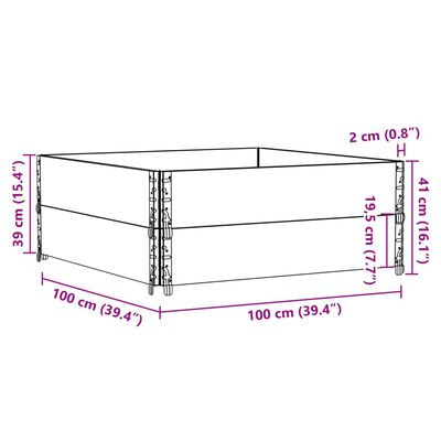 vidaXL Palletopzetranden 2 st 100x100 cm massief grenenhout zwart