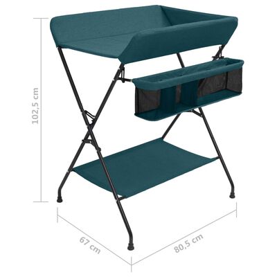 vidaXL Verschoontafel ijzer groen