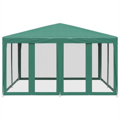 vidaXL Partytent met 8 mesh zijwanden 4x4 m HDPE groen