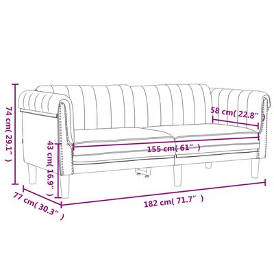 vidaXL 2-delige Loungeset fluweel lichtgrijs