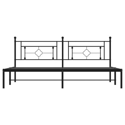 vidaXL Bedframe met hoofdbord metaal zwart 193x203 cm