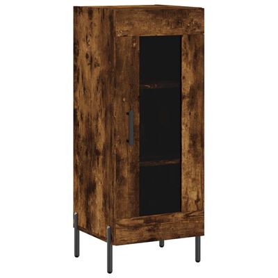 vidaXL Hoge kast 34,5x34x180 cm bewerkt hout gerookt eikenkleurig