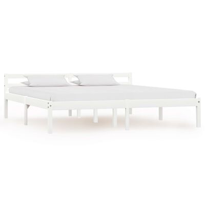 vidaXL Bedframe massief grenenhout wit 180x200 cm