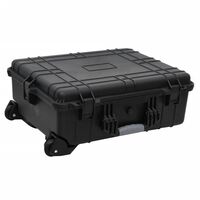 vidaXL Flightcase op wieltjes 63x50x23 cm PP zwart