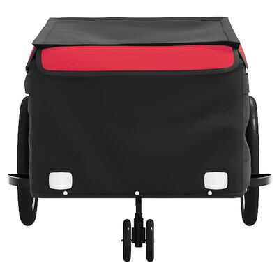 vidaXL Fietstrailer 45 kg ijzer zwart en rood