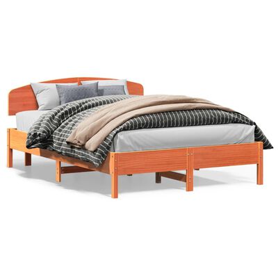 vidaXL Bedframe zonder matras massief grenenhout wasbruin 160x200 cm