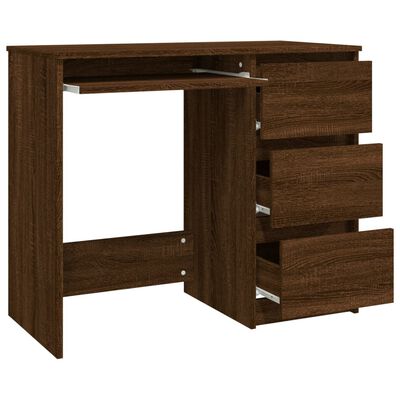 vidaXL Bureau 90x45x76 cm bewerkt hout bruin eikenkleur