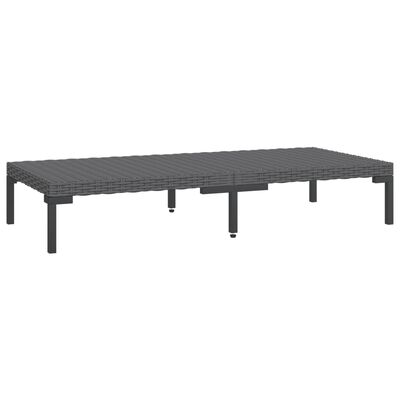 vidaXL Tuintafel halfrond poly rattan donkergrijs